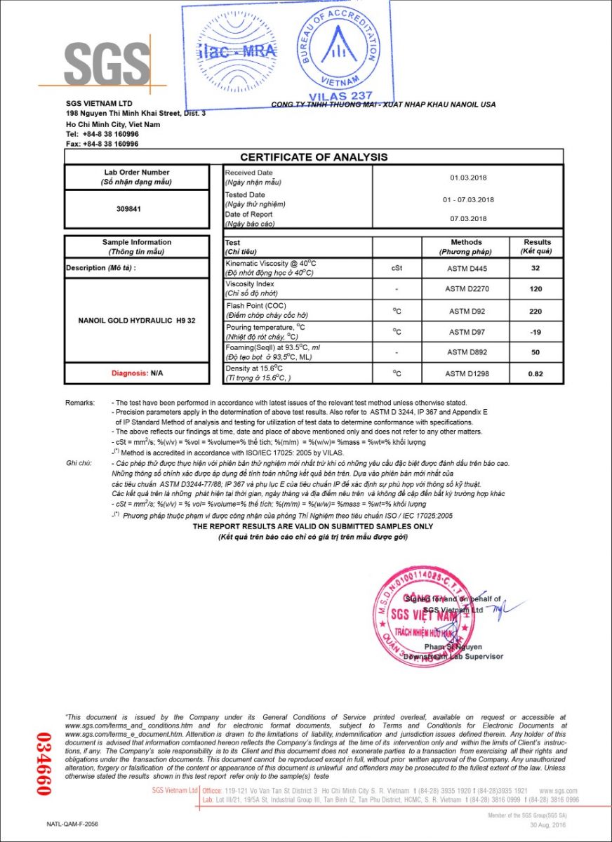 NANOIL GOLD HYDRAULIC H9 32